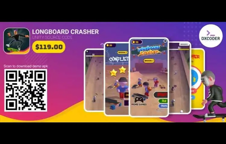 Longboard Crasher Unity Source Code
